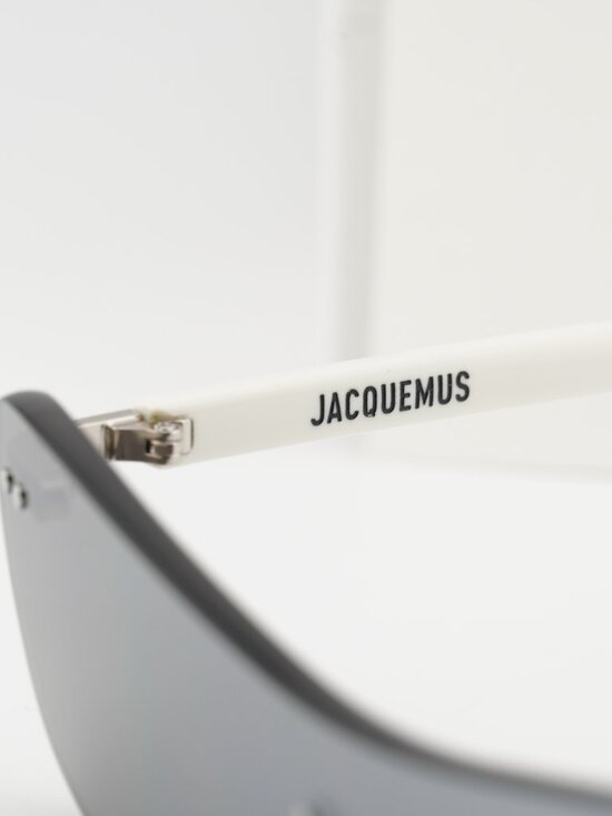 Jacquemus MIRADA JAC/69 C3 Shield Sunglasses - White\\Silver Mirror main image 4